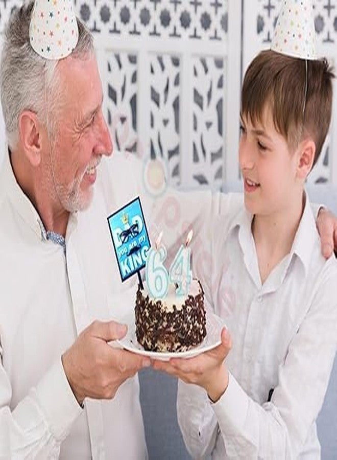 BRIJBAZAAR Dad You Are my King Cake Topper Father Day Birthday Papa Theme Pack of 1 Blue Cake Decoration item - Image 5